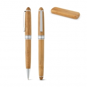 LUANDA. Zestaw pióro kulkowe i długopis, bambus