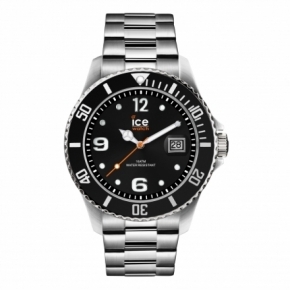 Zegarek z datownikiem ICE steel-Black silver-Medium