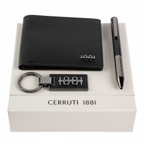 Set Irving Black (ballpoint pen, key ring & money wallet)