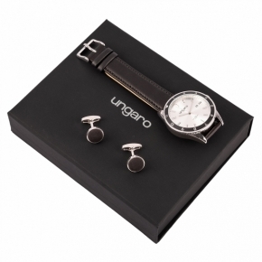 Set Leone Black (watch & cufflinks)